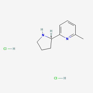 (R)-2-Methyl-6-(pyrrolidin-2-yl)pyridine dihydrochloride chemical structure (CAS 2703746-00-1)