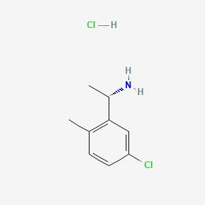 (S)-1-(5-Chloro-2-methylphenyl)ethan-1-amine hydrochloride chemical structure (CAS 2703746-03-4)