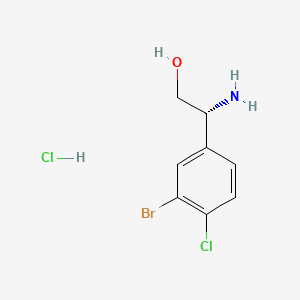 (R)-2-Amino-2-(3-bromo-4-chlorophenyl)ethan-1-ol hydrochloride chemical structure (CAS 2703746-09-0)