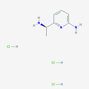 (R)-6-(1-Aminoethyl)pyridin-2-amine trihydrochloride chemical structure (CAS 2703746-11-4)