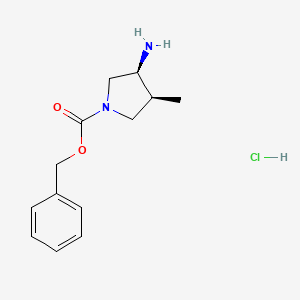 (3S,4S)-Benzyl 3-amino-4-methylpyrrolidine-1-carboxylate hydrochloride chemical structure (CAS 2703746-17-0)