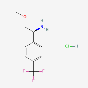 (S)-2-Methoxy-1-(4-(trifluoromethyl)phenyl)ethan-1-amine hydrochloride chemical structure (CAS 2703746-31-8)
