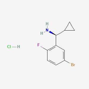 (S)-(5-Bromo-2-fluorophenyl)(cyclopropyl)methanamine hydrochloride chemical structure (CAS 2703746-34-1)