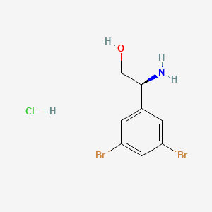 (S)-2-Amino-2-(3,5-dibromophenyl)ethan-1-ol hydrochloride chemical structure (CAS 2703746-43-2)