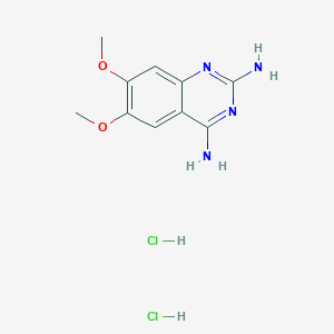 6,7-Dimethoxyquinazoline-2,4-diamine dihydrochloride chemical structure (CAS 2703752-12-7)