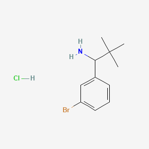 1-(3-Bromophenyl)-2,2-dimethylpropan-1-amine hydrochloride chemical structure (CAS 2703752-15-0)