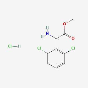 Methyl 2-amino-2-(2,6-dichlorophenyl)acetate hydrochloride chemical structure (CAS 2703752-31-0)