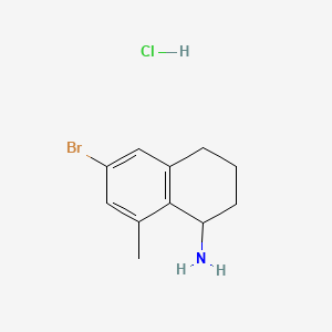 6-Bromo-8-methyl-1,2,3,4-tetrahydronaphthalen-1-amine hydrochloride chemical structure (CAS 2703752-39-8)