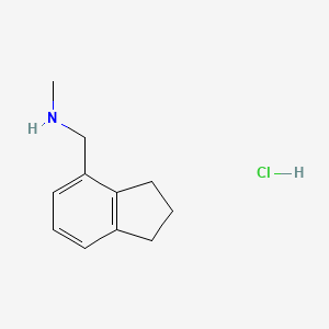 1-(2,3-Dihydro-1H-inden-4-yl)-N-methylmethanamine hydrochloride chemical structure (CAS 2703752-45-6)
