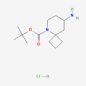 tert-Butyl 8-amino-5-azaspiro[3.5]nonane-5-carboxylate hydrochloride chemical structure (CAS 2703752-55-8)