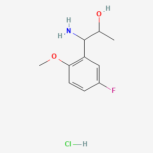 1-Amino-1-(5-fluoro-2-methoxyphenyl)propan-2-ol hydrochloride chemical structure (CAS 2703752-56-9)