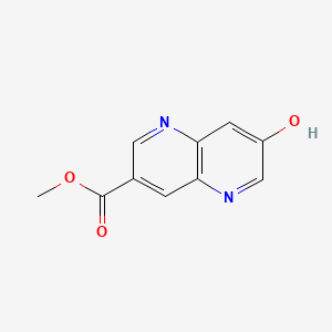 Methyl 7-hydroxy-1,5-naphthyridine-3-carboxylate chemical structure (CAS 2703752-59-2)