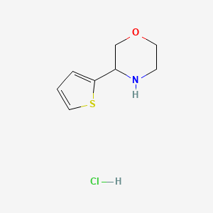 3-(Thiophen-2-yl)morpholine hydrochloride chemical structure (CAS 2703752-63-8)