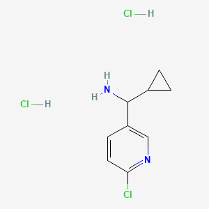 (6-Chloropyridin-3-yl)(cyclopropyl)methanamine dihydrochloride chemical structure (CAS 2703752-64-9)
