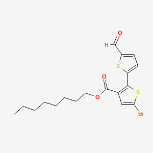 Octyl 5-bromo-5'-formyl-[2,2'-bithiophene]-3-carboxylate chemical structure (CAS 2703752-72-9)