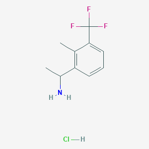1-(2-Methyl-3-(trifluoromethyl)phenyl)ethan-1-amine hydrochloride chemical structure (CAS 2703752-78-5)
