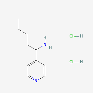 1-(Pyridin-4-yl)pentan-1-amine dihydrochloride chemical structure (CAS 2703752-89-8)
