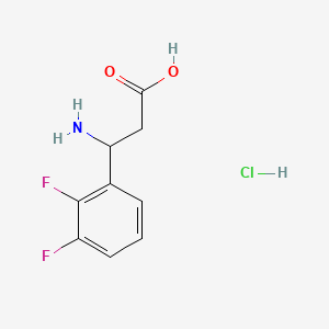 3-Amino-3-(2,3-difluorophenyl)propanoic acid hydrochloride chemical structure (CAS 2703752-90-1)