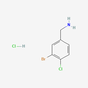(3-Bromo-4-chlorophenyl)methanamine hydrochloride chemical structure (CAS 2703756-37-8)