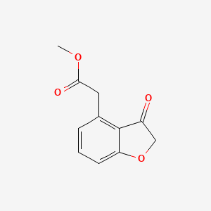 Methyl 2-(3-oxo-2,3-dihydrobenzofuran-4-yl)acetate chemical structure (CAS 2703756-38-9)