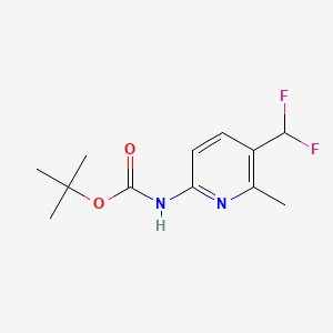 tert-Butyl (5-(difluoromethyl)-6-methylpyridin-2-yl)carbamate chemical structure (CAS 2703756-45-8)