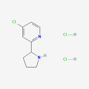 4-Chloro-2-(pyrrolidin-2-yl)pyridine dihydrochloride chemical structure (CAS 2703756-57-2)