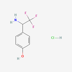 4-(1-Amino-2,2,2-trifluoroethyl)phenol hydrochloride chemical structure (CAS 2703756-58-3)