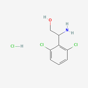 2-Amino-2-(2,6-dichlorophenyl)ethan-1-ol hydrochloride chemical structure (CAS 2703756-66-3)