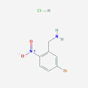 (5-Bromo-2-nitrophenyl)methanamine hydrochloride chemical structure (CAS 2703756-67-4)