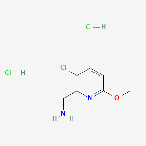 (3-Chloro-6-methoxypyridin-2-yl)methanamine dihydrochloride chemical structure (CAS 2703756-69-6)