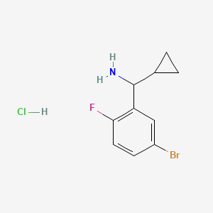 (5-Bromo-2-fluorophenyl)(cyclopropyl)methanamine hydrochloride chemical structure (CAS 2703756-83-4)