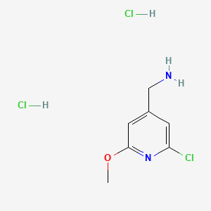 (2-Chloro-6-methoxypyridin-4-yl)methanamine dihydrochloride chemical structure (CAS 2703756-89-0)