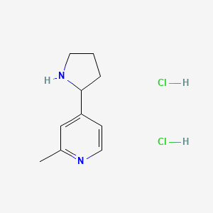 2-Methyl-4-(pyrrolidin-2-yl)pyridine dihydrochloride chemical structure (CAS 2703756-93-6)