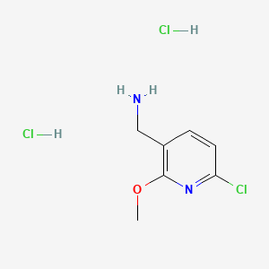 (6-Chloro-2-methoxypyridin-3-yl)methanamine dihydrochloride chemical structure (CAS 2703757-00-8)
