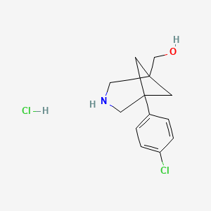 (5-(4-Chlorophenyl)-3-azabicyclo[3.1.1]heptan-1-yl)methanol hydrochloride chemical structure (CAS 2703782-29-8)