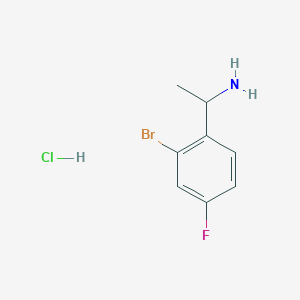 1-(2-Bromo-4-fluorophenyl)ethan-1-amine hydrochloride chemical structure (CAS 2705377-22-4)