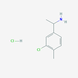 1-(3-Chloro-4-methylphenyl)ethan-1-amine hydrochloride chemical structure (CAS 2705399-50-2)