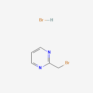2-(Bromomethyl)pyrimidine hydrobromide chemical structure (CAS 2708278-19-5)