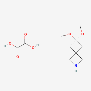 6,6-Dimethoxy-2-azaspiro[3.3]heptane oxalate chemical structure (CAS 2708286-68-2)