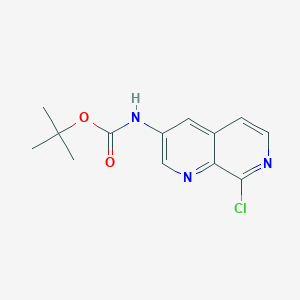 tert-Butyl (8-chloro-1,7-naphthyridin-3-yl)carbamate chemical structure (CAS 2708286-96-6)