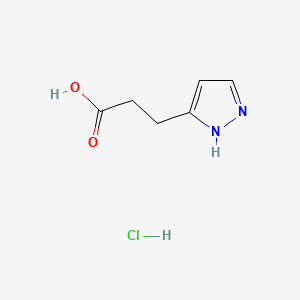 3-(1H-Pyrazol-3-yl)propanoic acid hydrochloride chemical structure (CAS 2708287-63-0)
