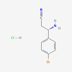 (S)-3-Amino-3-(4-bromophenyl)propanenitrile hydrochloride chemical structure (CAS 2708343-16-0)