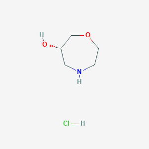 (S)-1,4-Oxazepan-6-ol hydrochloride chemical structure (CAS 2708343-61-5)