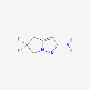 5,5-Difluoro-5,6-dihydro-4H-pyrrolo[1,2-b]pyrazol-2-amine chemical structure (CAS 2708392-91-8)