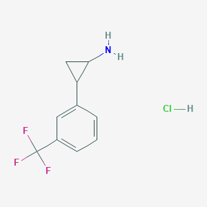 2-(3-(Trifluoromethyl)phenyl)cyclopropanamine hydrochloride chemical structure (CAS 2711-56-0)