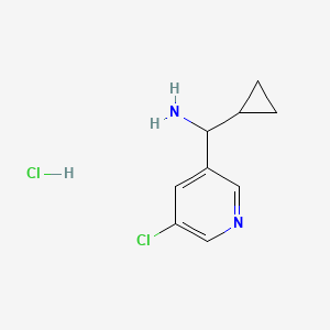 (5-Chloropyridin-3-yl)(cyclopropyl)methanamine hydrochloride chemical structure (CAS 2711066-48-5)