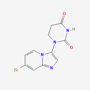 1-(7-Bromoimidazo[1,2-a]pyridin-3-yl)dihydropyrimidine-2,4(1H,3H)-dione chemical structure (CAS 2713619-96-4)