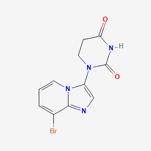 1-(8-Bromoimidazo[1,2-a]pyridin-3-yl)dihydropyrimidine-2,4(1H,3H)-dione chemical structure (CAS 2713620-89-2)