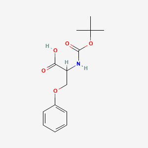 2-((tert-Butoxycarbonyl)amino)-3-phenoxypropanoic acid chemical structure (CAS 2716849-02-2)