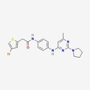 2-(4-Bromothiophen-2-yl)-N-(4-((6-methyl-2-(pyrrolidin-1-yl)pyrimidin-4-yl)amino)phenyl)acetamide chemical structure (CAS 2716890-91-2)